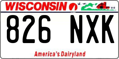 WI license plate 826NXK