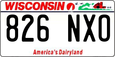 WI license plate 826NXO