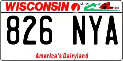WI license plate 826NYA