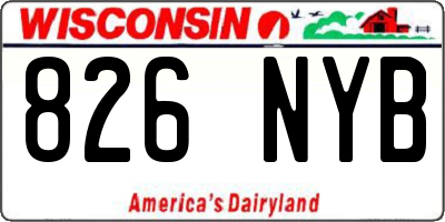 WI license plate 826NYB