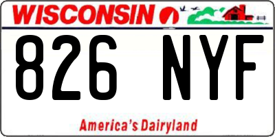 WI license plate 826NYF