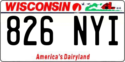 WI license plate 826NYI