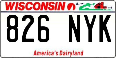 WI license plate 826NYK
