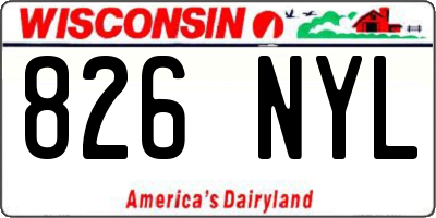WI license plate 826NYL