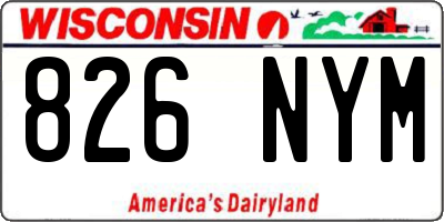 WI license plate 826NYM