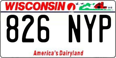 WI license plate 826NYP