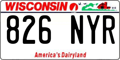 WI license plate 826NYR