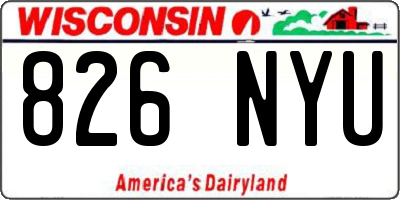 WI license plate 826NYU