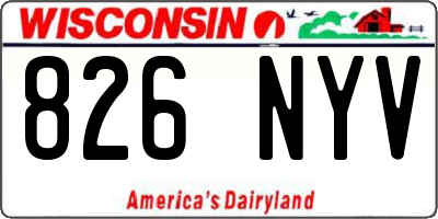 WI license plate 826NYV