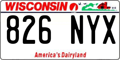 WI license plate 826NYX