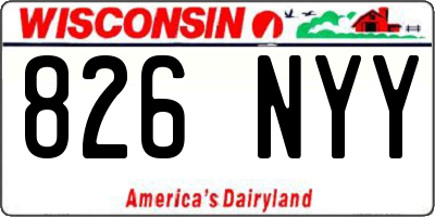 WI license plate 826NYY