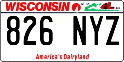 WI license plate 826NYZ