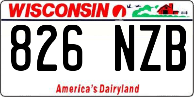 WI license plate 826NZB