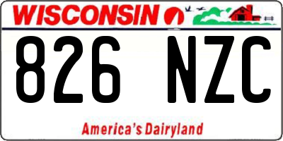 WI license plate 826NZC