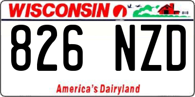 WI license plate 826NZD
