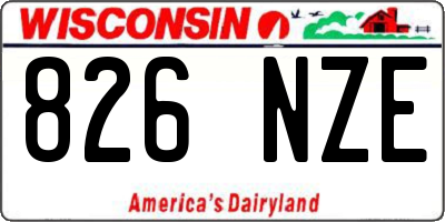 WI license plate 826NZE