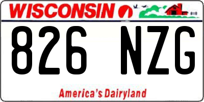 WI license plate 826NZG