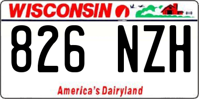 WI license plate 826NZH