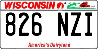 WI license plate 826NZI