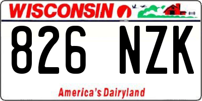 WI license plate 826NZK