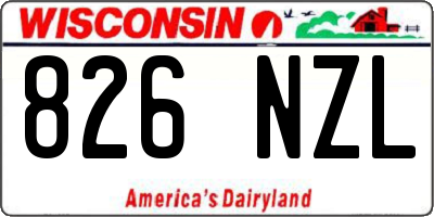 WI license plate 826NZL
