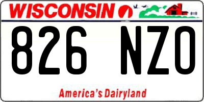 WI license plate 826NZO
