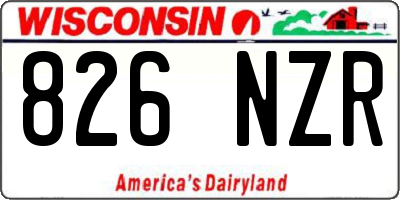 WI license plate 826NZR