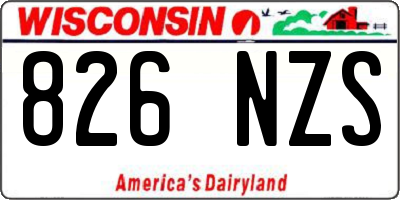 WI license plate 826NZS