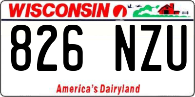 WI license plate 826NZU