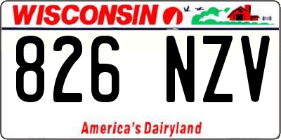 WI license plate 826NZV