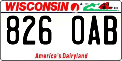 WI license plate 826OAB
