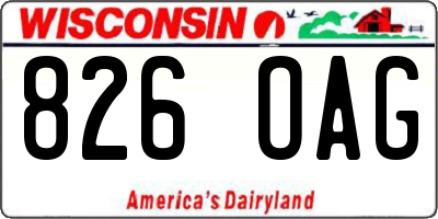 WI license plate 826OAG
