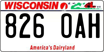WI license plate 826OAH