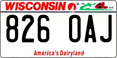 WI license plate 826OAJ