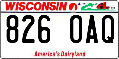 WI license plate 826OAQ