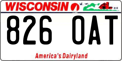 WI license plate 826OAT
