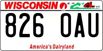WI license plate 826OAU