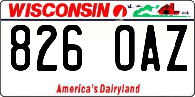 WI license plate 826OAZ