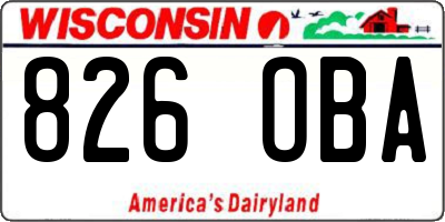 WI license plate 826OBA