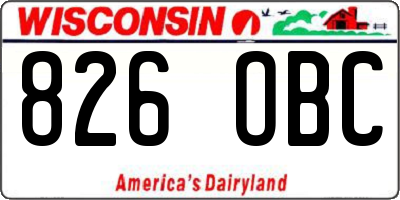 WI license plate 826OBC