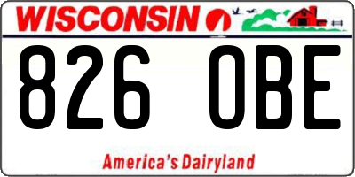 WI license plate 826OBE
