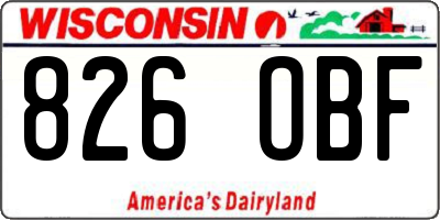 WI license plate 826OBF