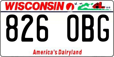 WI license plate 826OBG