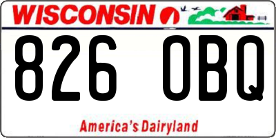 WI license plate 826OBQ
