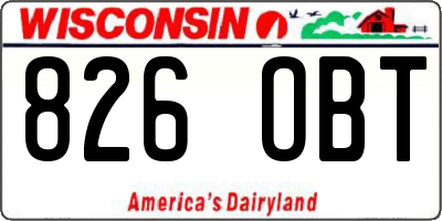 WI license plate 826OBT