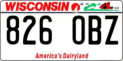 WI license plate 826OBZ
