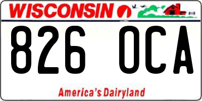 WI license plate 826OCA