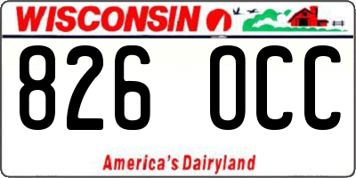 WI license plate 826OCC