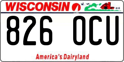 WI license plate 826OCU