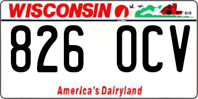 WI license plate 826OCV